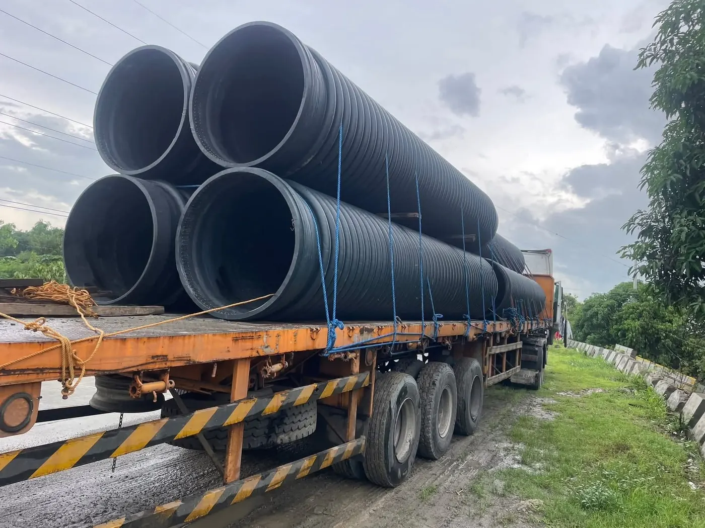 Construction materials prepared for delivery